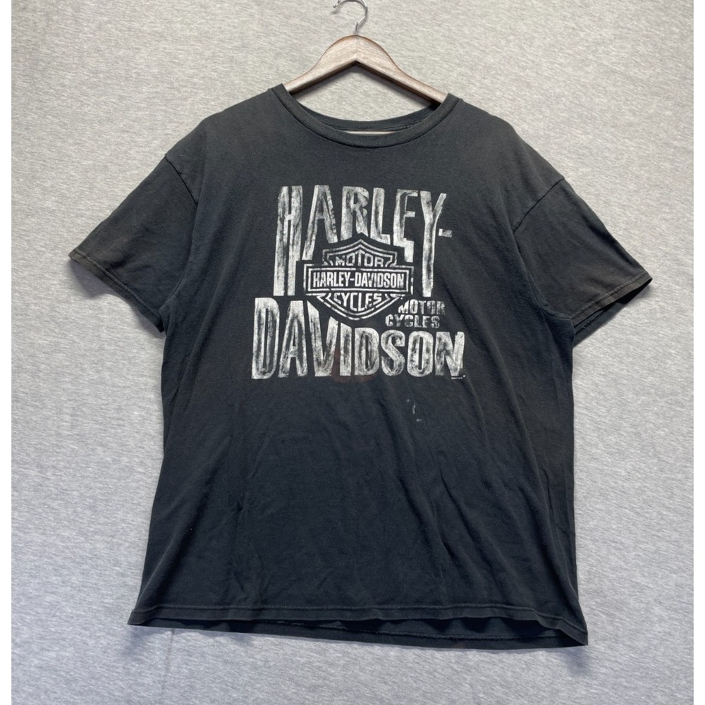 Harley Davidson Lisle IL Heritage Dealership T Shirt Mens L Black Graphic Print